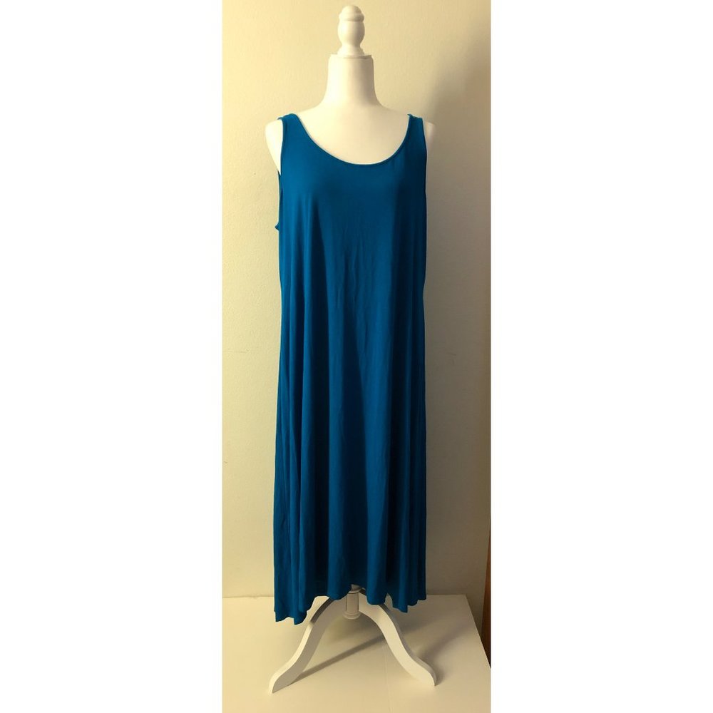 Eileen Fisher Calf-length Sleeveless Scoop Neck Dress, XL